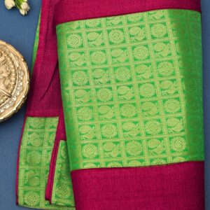 Magenta tussar saree