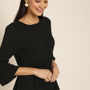Black Bell Sleeves Regular Top